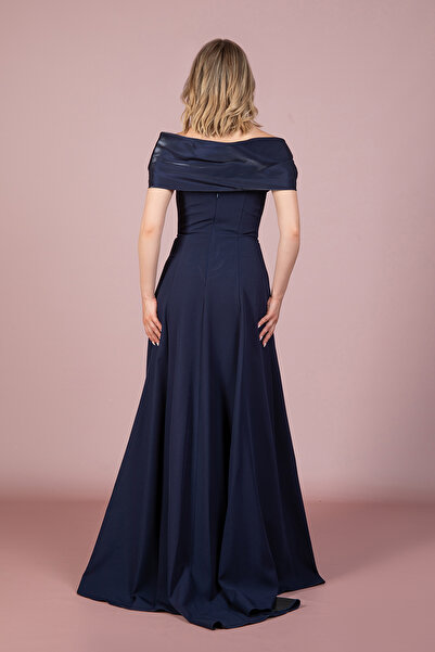 Hüseyin Baştürk KREP STRAPLEZ GÖGÜSÜ SATEN ELBİSE