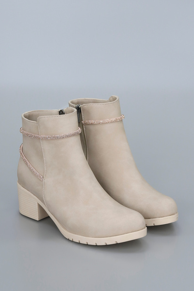 kajal ayakkabı Bln Ns200 Stone Striped Detail Half Boots
