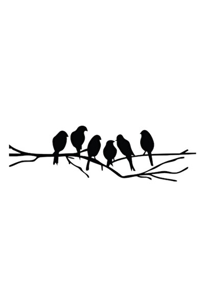 Oracal Decorative Wall Sticker - Birds on Branches, 47×14 cm, Black,