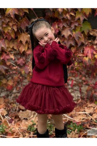 YİGİT BUTİK Set fustă tutu cu pompon pentru fetiță