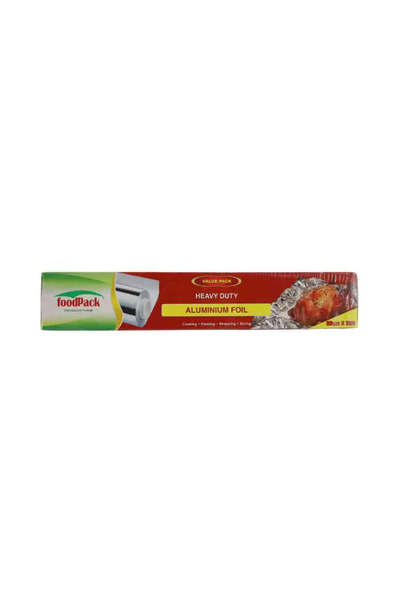 Foodpack لفة ورق ألومنيوم شديدة التحمل - 30 سم × 200