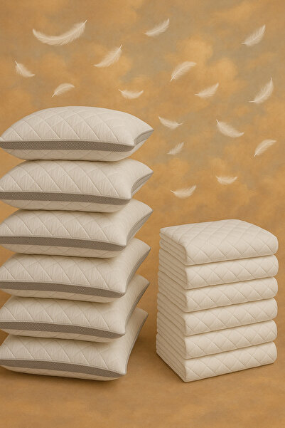 İlay home concept 6 ADET KLİMALI YASTIK + 6 ADET YASTIK ALEZİ / 12 parça PREM...