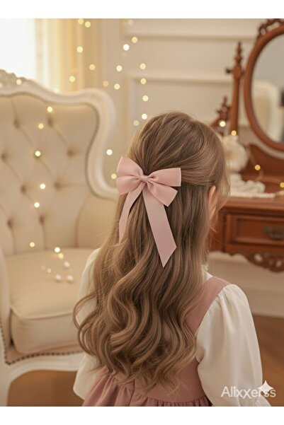 Shiklik Mekana i sjajna satenska mašna, ženska kopča za kosu