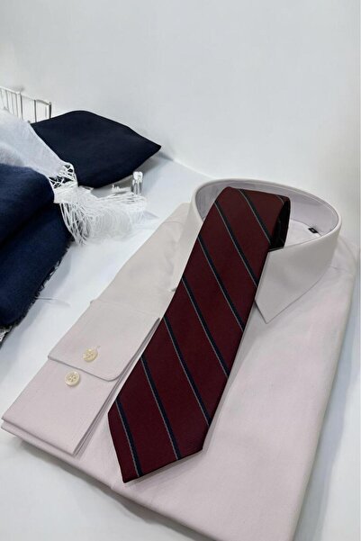 Sarar ربطة عنق من الألياف الدقيقة مقاس 8 سم باللون العنابي والرمادي والأزرق الداكن KR-07