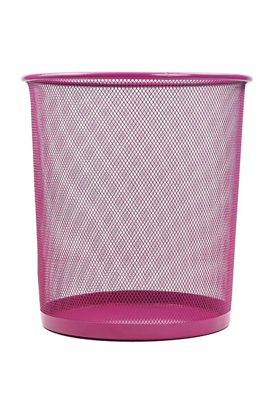 Kovar سلة مهملات ورقية، سلة نفايات شبكية سلكية للمكتب، سلة مهملات للمنزل والمدرسة 10.5 بوصة - وردي