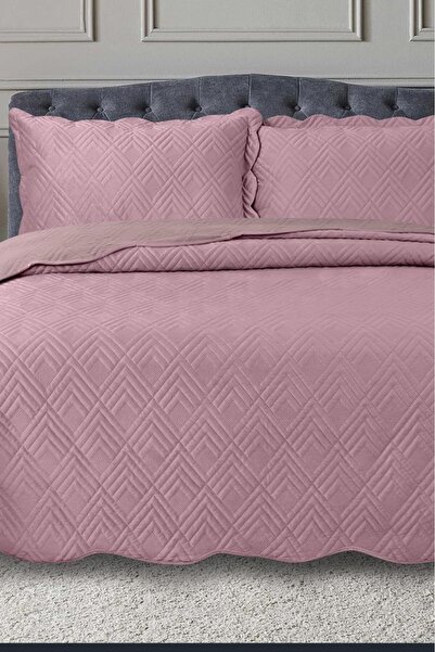 Çeyiz Diyarı Cuvertură de pat dublă de lux din catifea Lydia, pudră