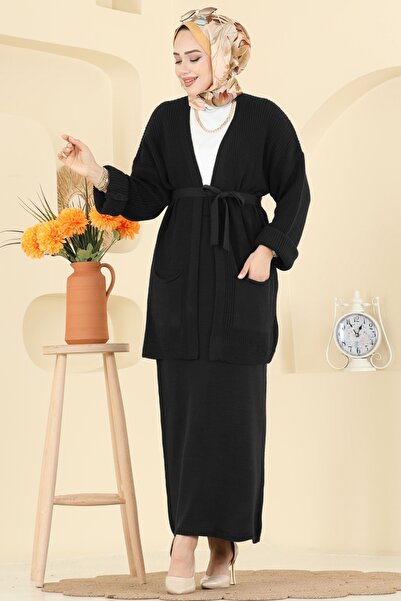 ModaMerve Manşeti Katlama Detaylı Takım 1017HBS856-MS Siyah