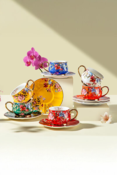 Nehir Rossella 6-Person 12-Piece Porcelain Tea Cup Set