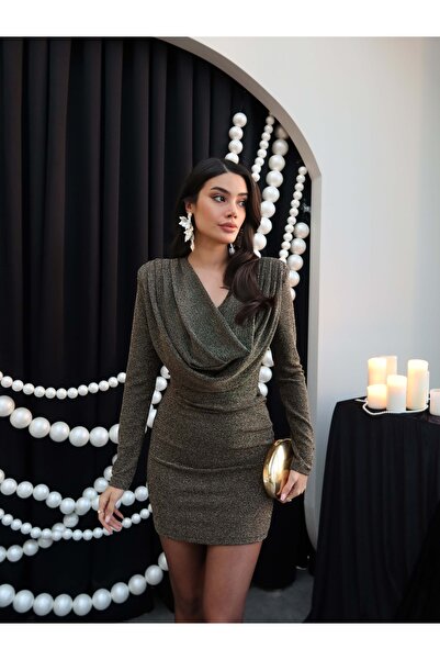 ESRAHELVACI Shoulder Pad Piece Degaje Collar Glitter Dress