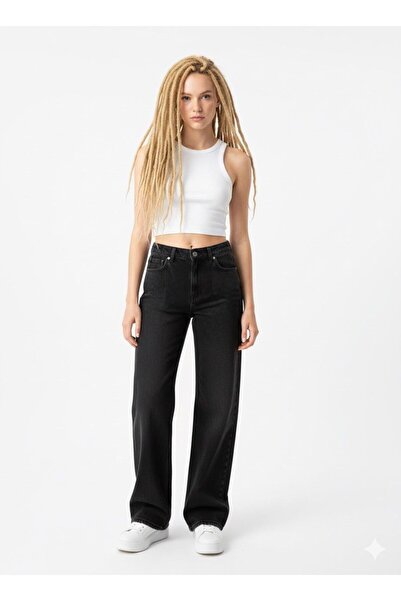 Trn JNS Amore material elastic Pantaloni negri casual pentru femei Super tali...