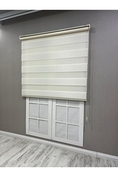 CEYHAN STORE Zebra Perde Krem Renk Pliseli Dilimsiz