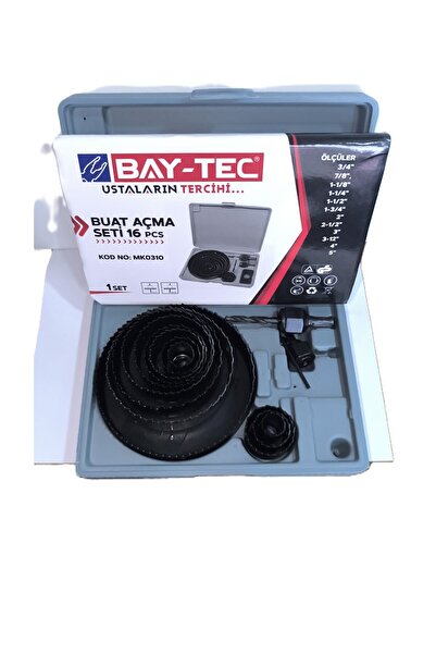 Baytec Profesyonel 16 Parça Panç Seti Kartonpiyer Sunta Alçıpan Delici Buat Açma Seti