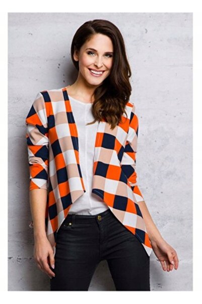 OEM Women's Cardigan, Orange, Size S, Loose Fit, No Front Closure