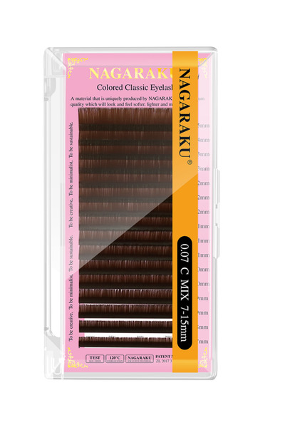 NAGARAKU Kahverengi Mix 0,07C İpek Kirpik 7-15mm Uzunluk