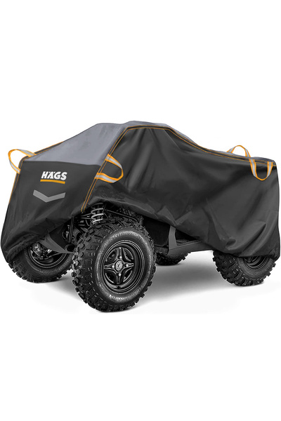 HAEGS ATV Brandası, ATV Koruma Kılıfı Su Geçirmez ATV Örtüsü (L-200-95-105cm) - Siyah - Gri