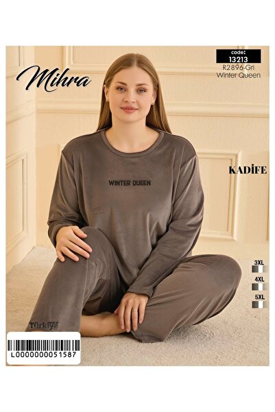 Mihra BATTAL BEDEN KIŞLIK UZUN KOL KADİFE PİJAMA TAKIM