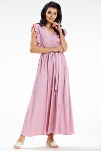 Awama - Long Sleeveless Dress A638, Pink