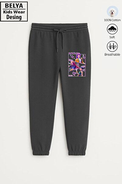 Belya Kids Wear Пълно изрязан 3-нишко памук с еластични крачоли K Pop2 Дизайн...