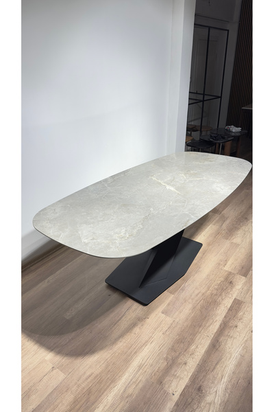 destra Seramik Yemek Masası Yanmaz Çizilmez Doğal Seramik Masa