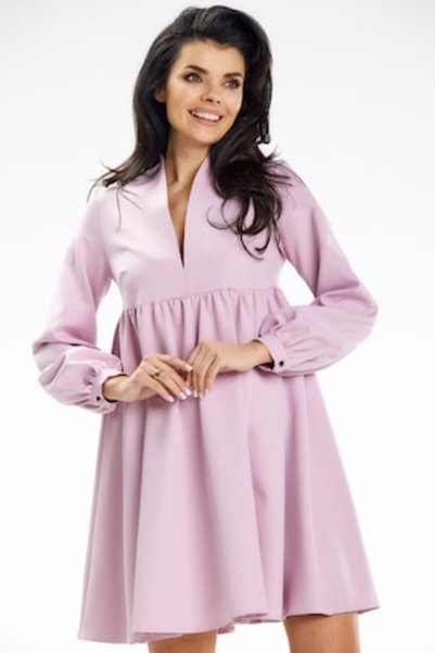 Awama Rochie de damă A636 - Roz murdar