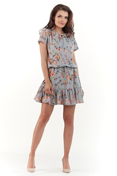 Awama women's dress, Polyester, Gray, A230