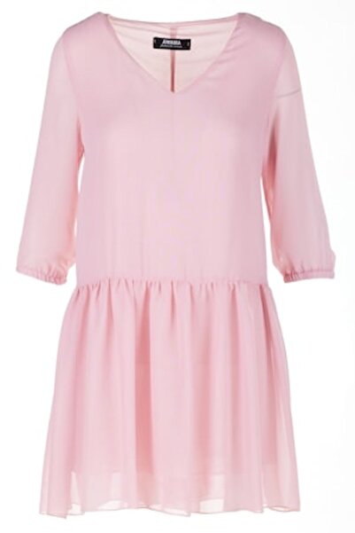 Awama Rochie A514 din poliester roz pudrat