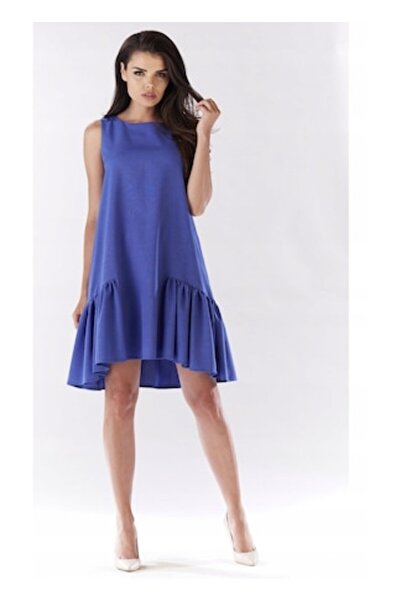 Awama women's dress, polyester, blue, A176, S