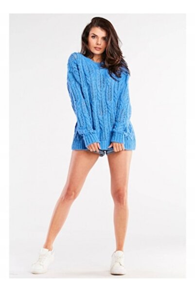 Awama Pulover, Poliester, Albastru, Mărime universală