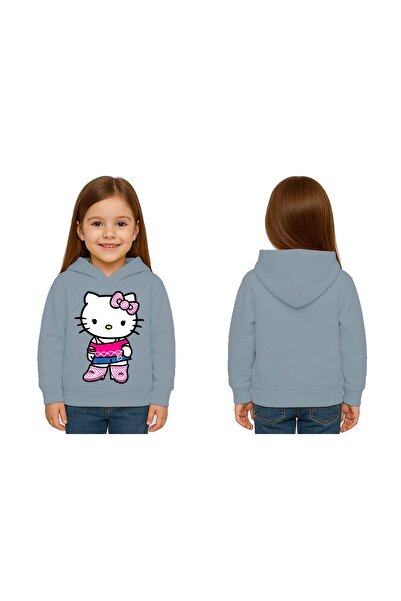 SEDİRLİ سويت شيرت للأطفال من هيلو كيتي مطبوع للجنسين مطبوع بغطاء رأس 3 خيوط م...