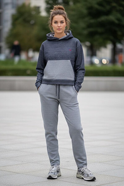 Le'sluette shadow of style Hooded Color Matching Top and Bottom Set – Casual Comfortable Sporty Stylish Combination