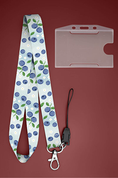 Apptakı Yaban Mersini Boyun İpi Boyun Askı İpi Boyun Askısı ve Kartlık - ASS0348