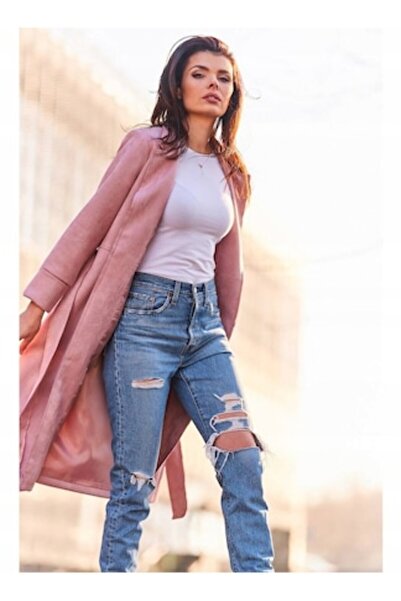 Awama Women's Coat, Polyester, Size L/XL, Powder Pink