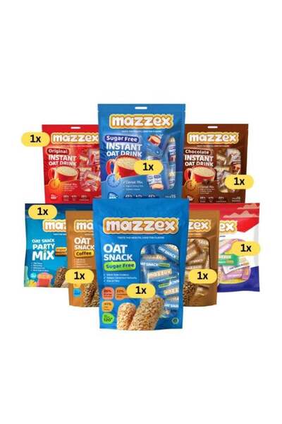 Mazzex مجموعة متنوعة من رقائق الشوفان بنكهات متعددة، عبوة من 8 أكياس