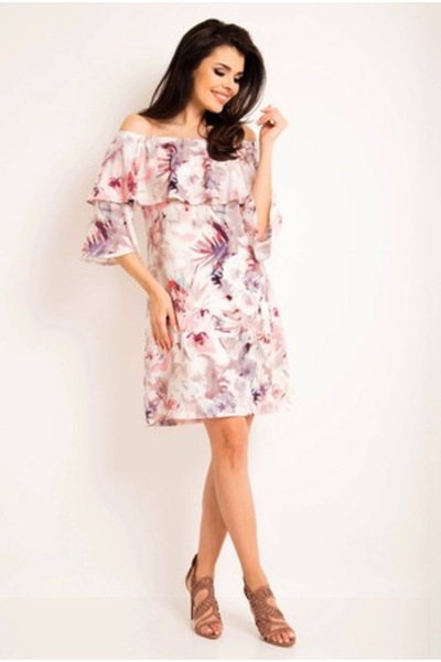 Awama Women's Dress, Polyester, Multicolor, Size S