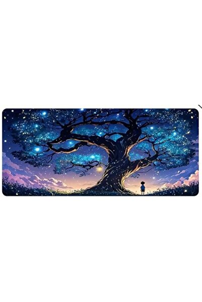 sgeteknoloji Sge Technology 70X30 cm Star Night Sky Anti-Slip Base Speed Surface Gamer Mouse Pad Gaming