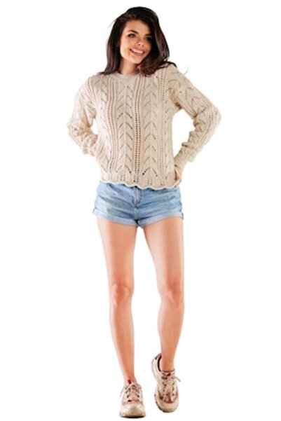 Awama Pulover, Poliester, Bej, Mărime universală