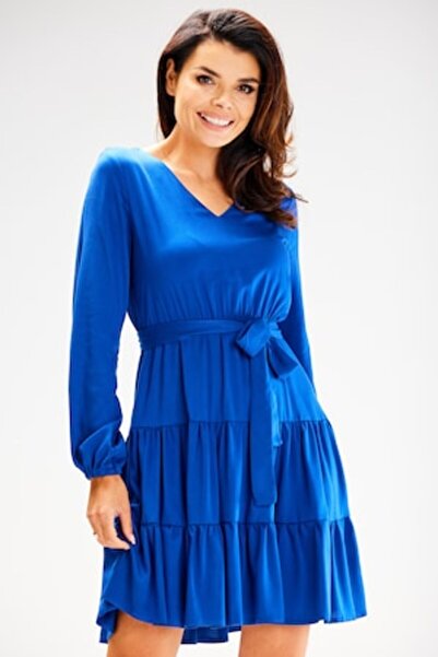 Awama - Women's dress, Viscose, A603 - Blue