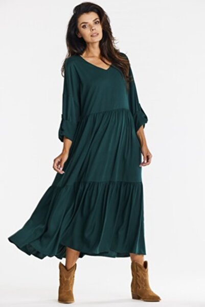 Awama women's viscose maxi dress A669 - green