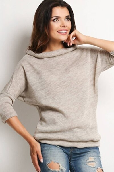 Awama Pulover dama acril Bej, L-XL INTL