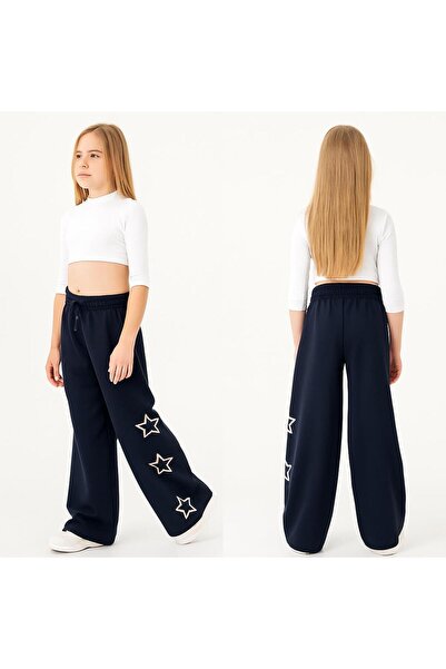 RAPAPA Φαρδιά φούτερ για κορίτσια σε μπλε ναυτικό χρώμα – Αστέρι με τύπωμα – Άνετο καλούπι-7805