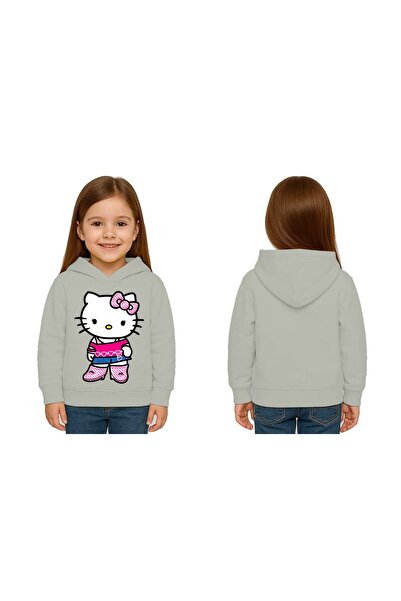 SEDİRLİ سويت شيرت للأطفال من هيلو كيتي مطبوع للجنسين مطبوع بغطاء رأس 3 خيوط م...