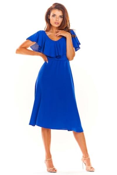 Awama Dress, Awama, Polyester, Blue, M