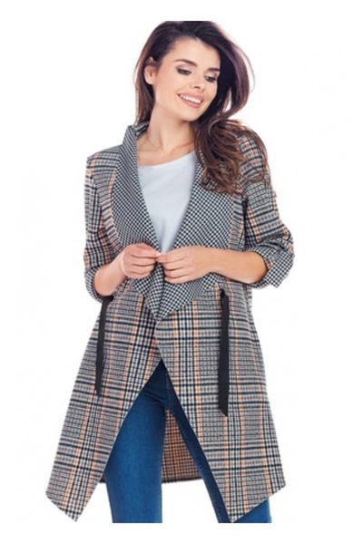 Awama Loose Cardigan S/M, Dark Blue, long sleeves, adjustable waist