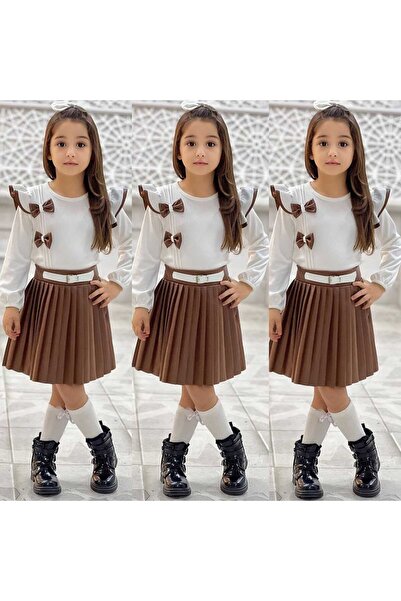 diloxe PİLİSELİ DERİ ETEK FİTİLLİ FİYONK DETAYLI PENYE BADY İKİLİ ETEKLİ TAKIM