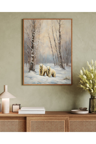 woodhomeworks Tablo decorativ pentru birou, tematică de iarnă