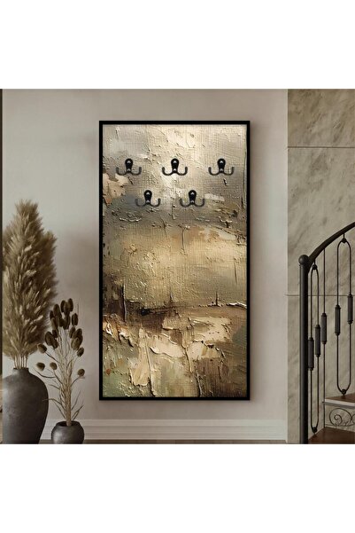 Marktna لوحة قماشية بتصميم تجريدي لتعليق الملابس مع برواز فضي مجوف