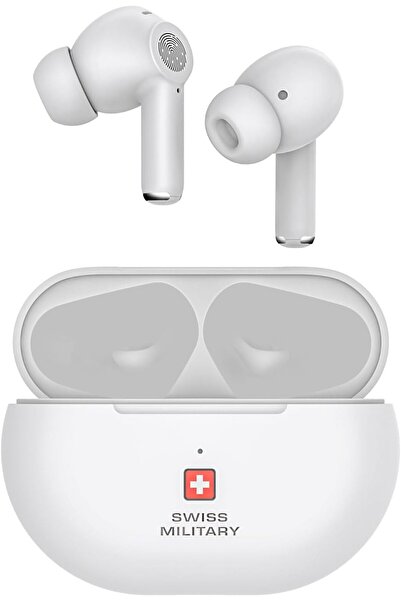 Swiss Military Delta5 ANC Earbuds with ENC & Transparency Mode - White