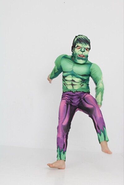 arya kostüm Hulk Kostümü Çocuk 2-8 Yaş | Kassız Süper Kahraman Kostümü | Maskeli