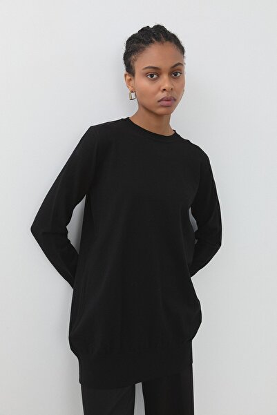 Nihan Basic Triko Tunik Siyah