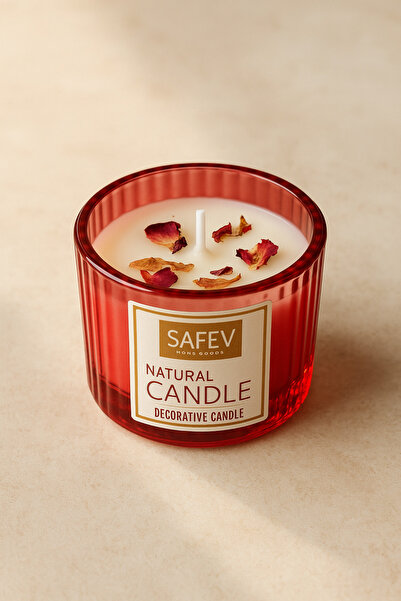 Şahane Pazar Dekoratif Kuru Çiçek Yapraklı Kokulu Mum SHN-2036